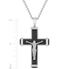 Thumbnail Image 4 of Men's Crucifix Necklace Stainless Steel & Black Ion Plating 24"