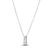 Thumbnail Image 4 of Lab-Grown Diamond Graduated Three-Stone Stack Necklace 1/2 ct tw 14K White Gold 18"