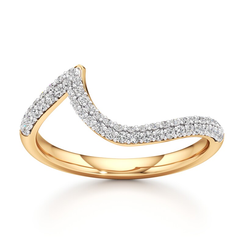 Main Image 1 of J'Lure Lab-Grown Diamond Contour Wedding Band 3/8 ct tw 18K Yellow Gold