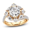 Thumbnail Image 1 of J'Lure Octagon Step-Cut Lab-Grown Diamond Halo Bypass Engagement Ring 4-1/3 ct tw 18K Yellow Gold