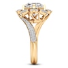 Thumbnail Image 3 of J'Lure Octagon Step-Cut Lab-Grown Diamond Halo Bypass Engagement Ring 4-1/3 ct tw 18K Yellow Gold