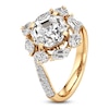 Thumbnail Image 4 of J'Lure Octagon Step-Cut Lab-Grown Diamond Halo Bypass Engagement Ring 4-1/3 ct tw 18K Yellow Gold