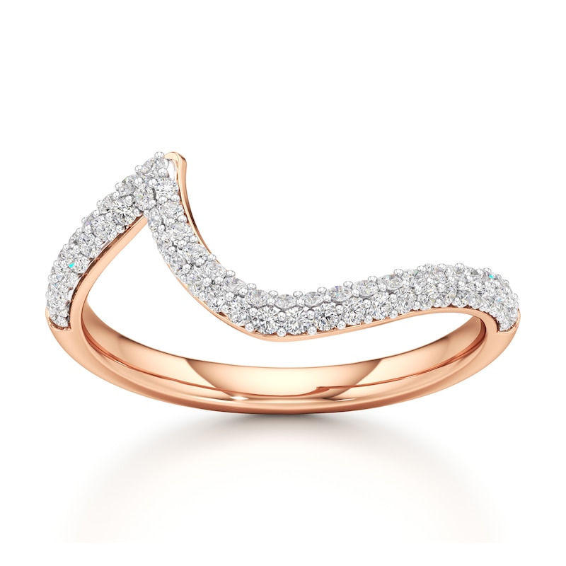 Main Image 1 of J'Lure Lab-Grown Diamond Contour Wedding Band 3/8 ct tw 18K Rose Gold