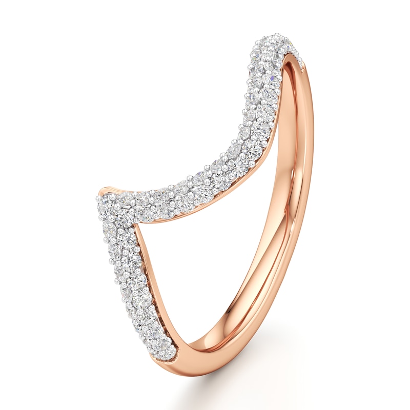 Main Image 4 of J'Lure Lab-Grown Diamond Contour Wedding Band 3/8 ct tw 18K Rose Gold