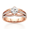 Thumbnail Image 1 of J'Lure Lab-Grown Diamond Hexagon Step-Cut Engagement Ring 1-3/8 ct tw 18K Rose Gold
