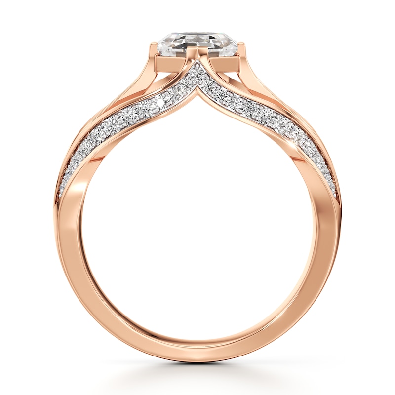 Main Image 2 of J'Lure Lab-Grown Diamond Hexagon Step-Cut Engagement Ring 1-3/8 ct tw 18K Rose Gold