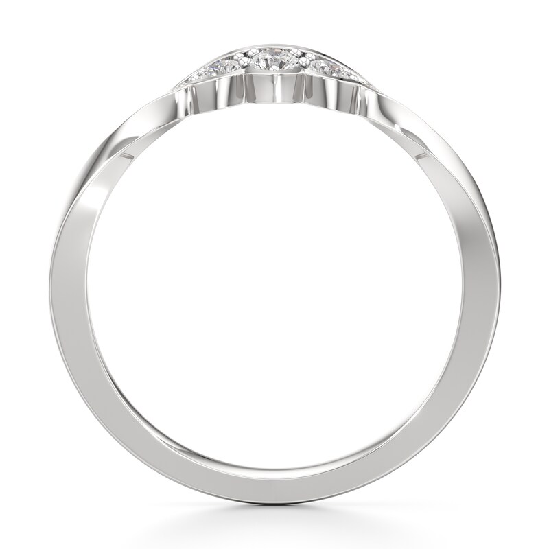 Main Image 2 of J'Lure Lab-Grown Diamond Scalloped Wedding Band 1/8 ct tw 18K White Gold