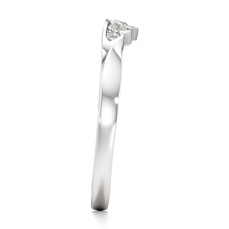 Main Image 3 of J'Lure Lab-Grown Diamond Scalloped Wedding Band 1/8 ct tw 18K White Gold