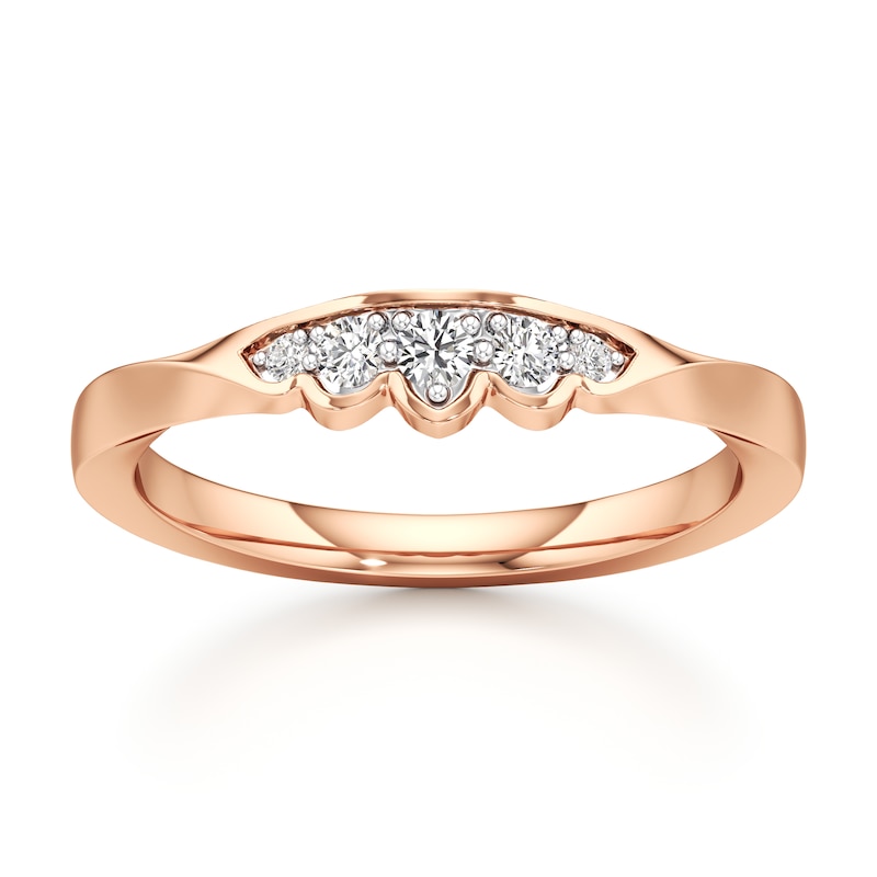 Main Image 1 of J'Lure Lab-Grown Diamond Scalloped Wedding Band 1/8 ct tw 18K Rose Gold