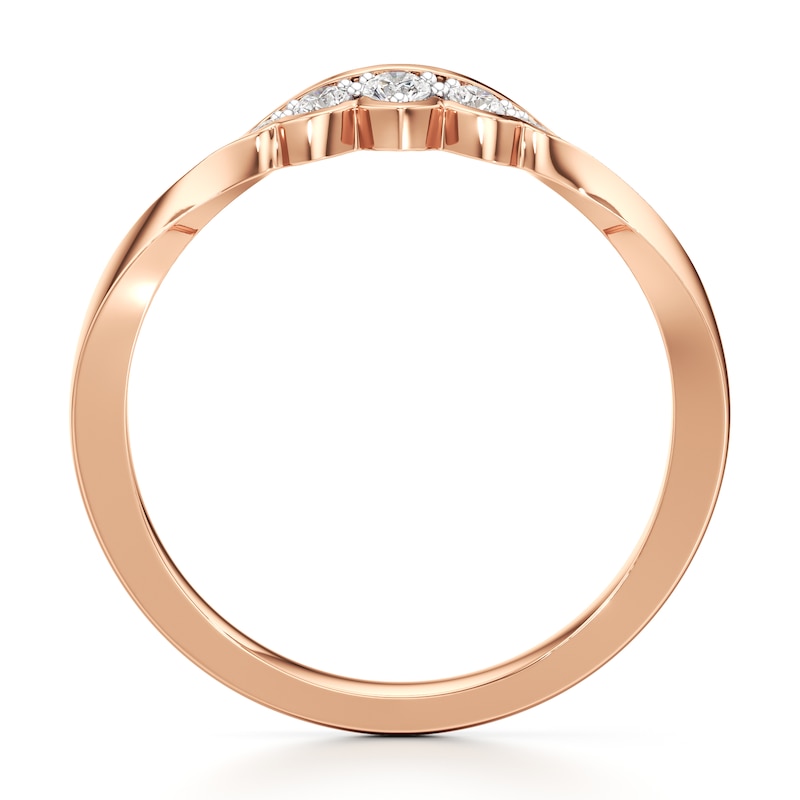 Main Image 2 of J'Lure Lab-Grown Diamond Scalloped Wedding Band 1/8 ct tw 18K Rose Gold