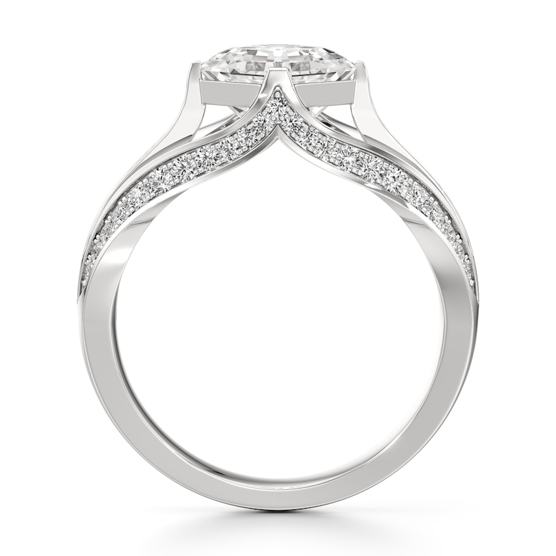 Main Image 2 of J'Lure Lab-Grown Diamond Square-Emerald Step-Cut Engagement Ring 2-3/8 ct tw 18K White Gold