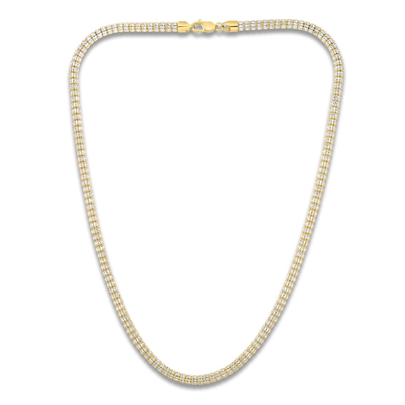 Main Image 1 of Diamond-Cut Popcorn Chain Necklace 4.25mm Semi-Solid 14K Two-Tone Gold 24"