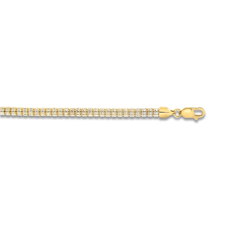 Main Image 2 of Diamond-Cut Popcorn Chain Necklace 4.25mm Semi-Solid 14K Two-Tone Gold 24"