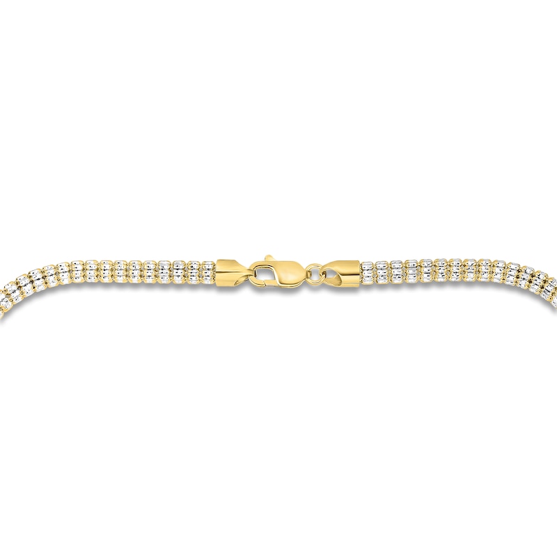 Main Image 3 of Diamond-Cut Popcorn Chain Necklace 4.25mm Semi-Solid 14K Two-Tone Gold 24"