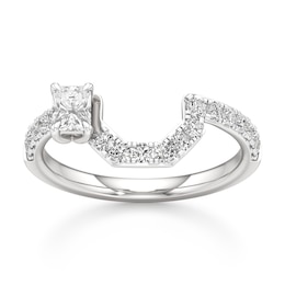 J'Lure Radiant Brilliant-Cut Lab-Grown Diamond Contour Wedding Band 1/2 ct tw 18K White Gold