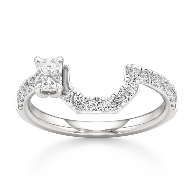 Main Image 1 of J'Lure Radiant Brilliant-Cut Lab-Grown Diamond Contour Wedding Band 1/2 ct tw 18K White Gold