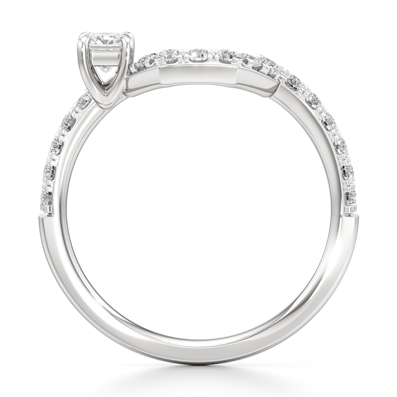 Main Image 2 of J'Lure Radiant Brilliant-Cut Lab-Grown Diamond Contour Wedding Band 1/2 ct tw 18K White Gold