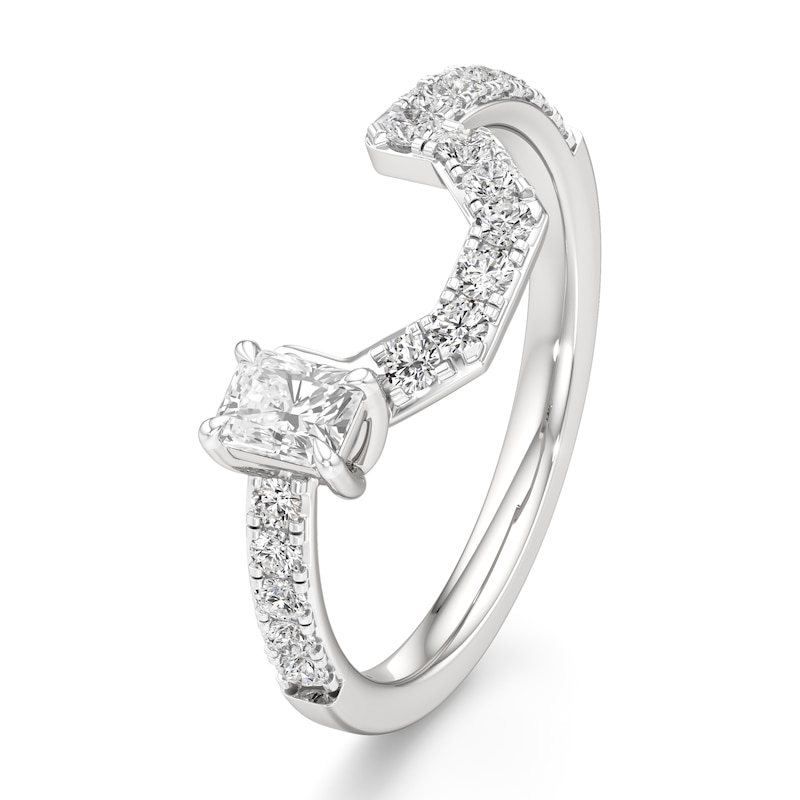 Main Image 4 of J'Lure Radiant Brilliant-Cut Lab-Grown Diamond Contour Wedding Band 1/2 ct tw 18K White Gold