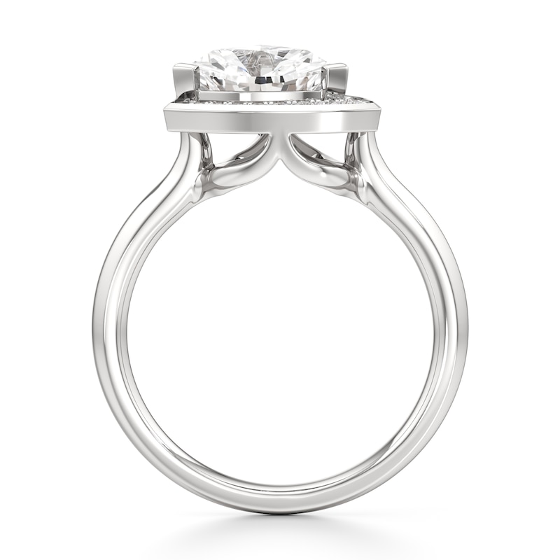 Main Image 2 of J'Lure Trillion Curved Brilliant-Cut Lab-Grown Diamond Half-Halo Engagement Ring 2 ct tw 18K White Gold