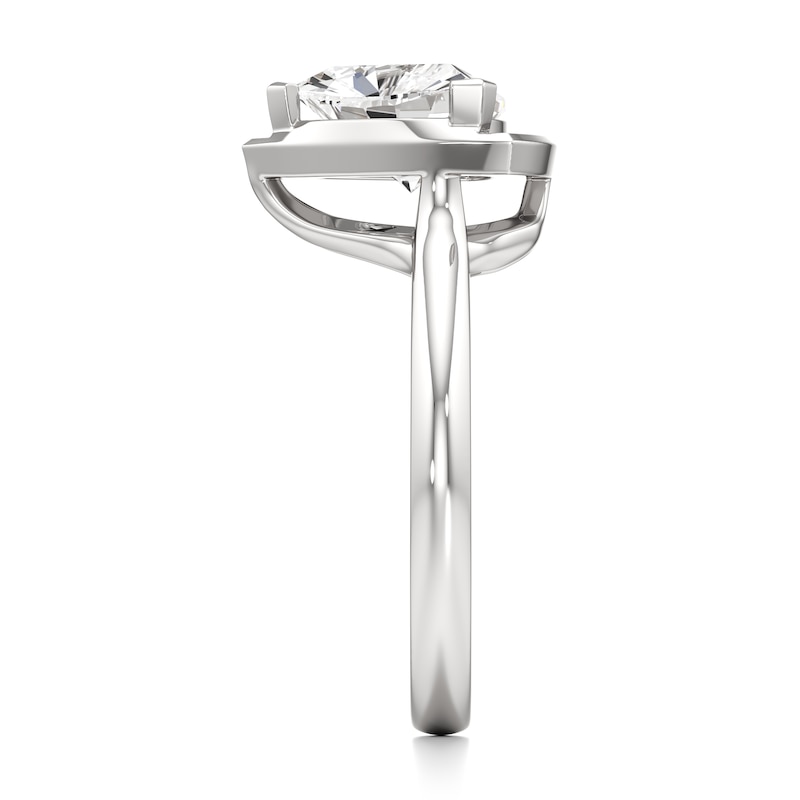 Main Image 3 of J'Lure Trillion Curved Brilliant-Cut Lab-Grown Diamond Half-Halo Engagement Ring 2 ct tw 18K White Gold