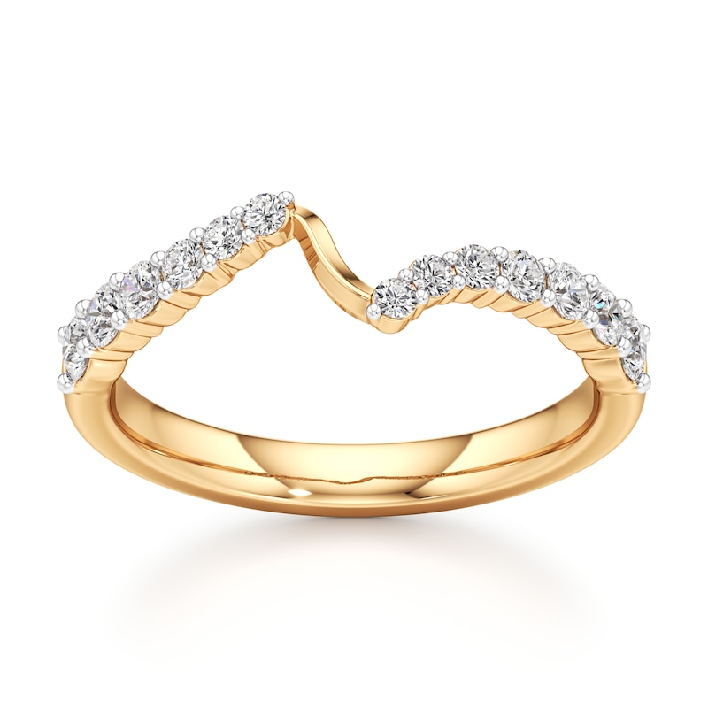 Main Image 1 of J'Lure Lab-Grown Diamond Contour Wedding Band 1/3 ct tw 18K Yellow Gold