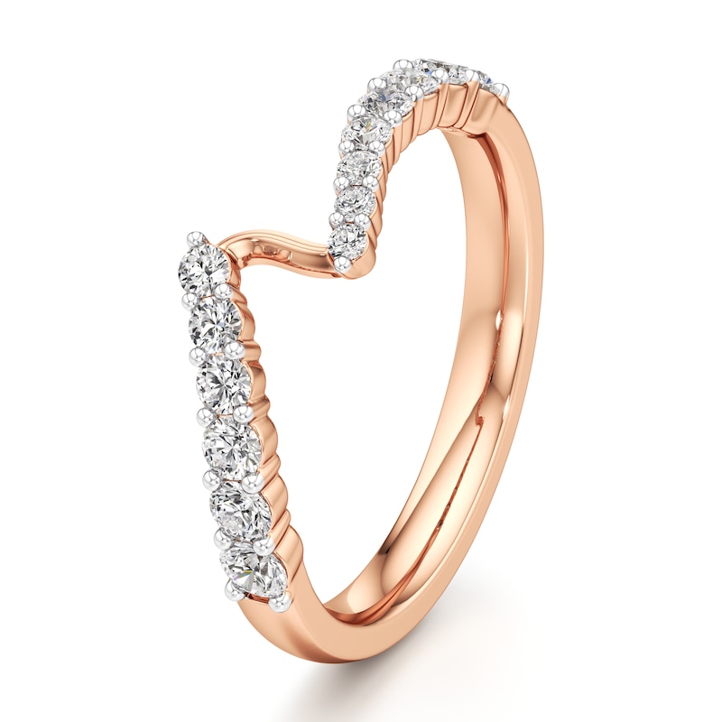 Main Image 4 of J'Lure Lab-Grown Diamond Contour Wedding Band 3/8 ct tw 18K Rose Gold