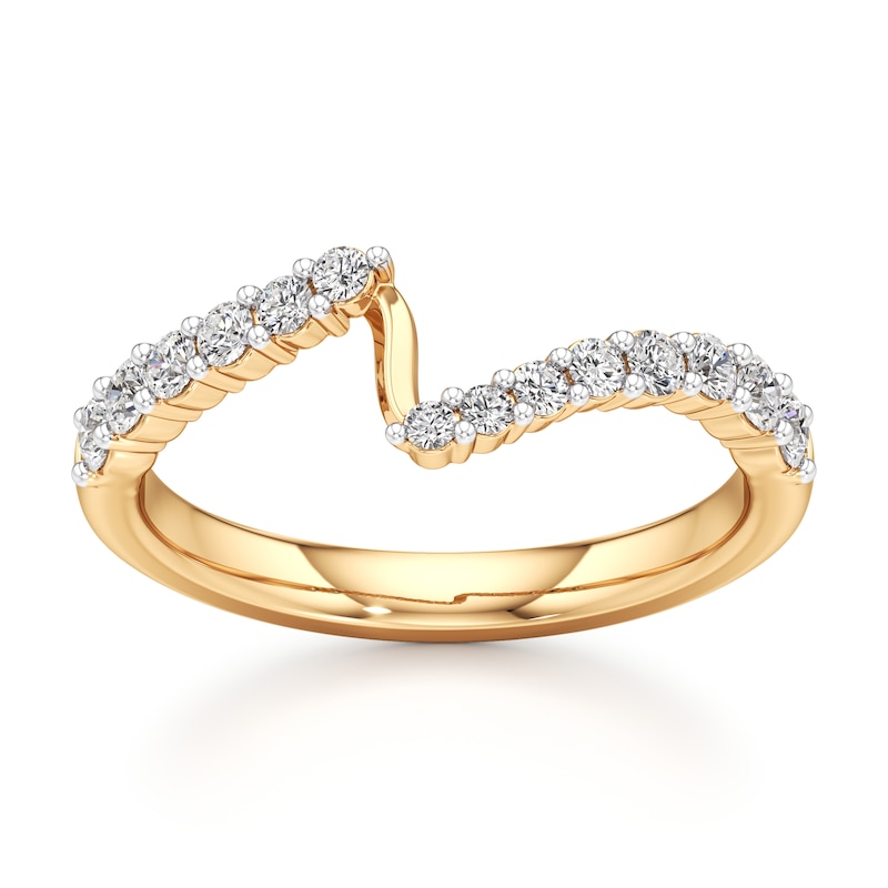 Main Image 1 of J'Lure Lab-Grown Diamond Contour Wedding Band 3/8 ct tw 18K Yellow Gold