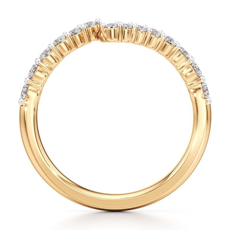 Main Image 2 of J'Lure Lab-Grown Diamond Contour Wedding Band 3/8 ct tw 18K Yellow Gold