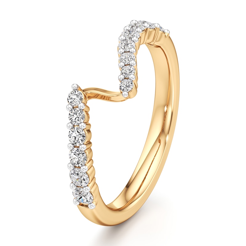 Main Image 4 of J'Lure Lab-Grown Diamond Contour Wedding Band 3/8 ct tw 18K Yellow Gold