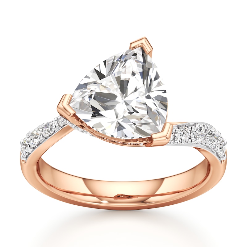 Main Image 1 of J'Lure Trillion Curved Brilliant-Cut Lab-Grown Diamond Bypass Engagement Ring 3-1/2 ct tw 18K Rose Gold