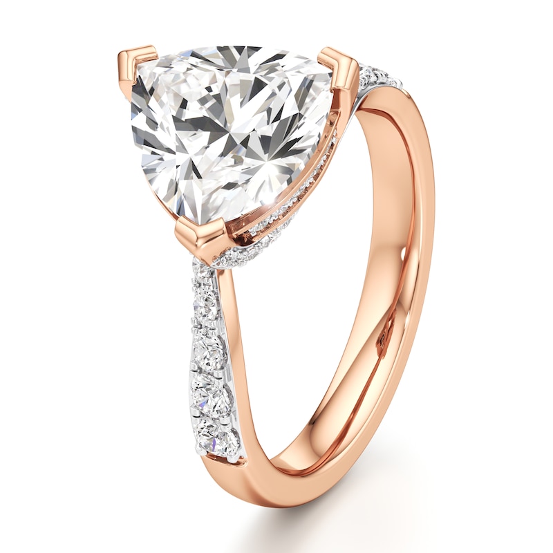 Main Image 4 of J'Lure Trillion Curved Brilliant-Cut Lab-Grown Diamond Bypass Engagement Ring 3-1/2 ct tw 18K Rose Gold