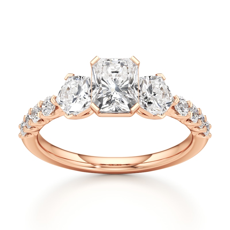 Main Image 1 of J'Lure Radiant Brilliant-Cut Lab-Grown Diamond Engagement Ring 2 ct tw 18K Rose Gold