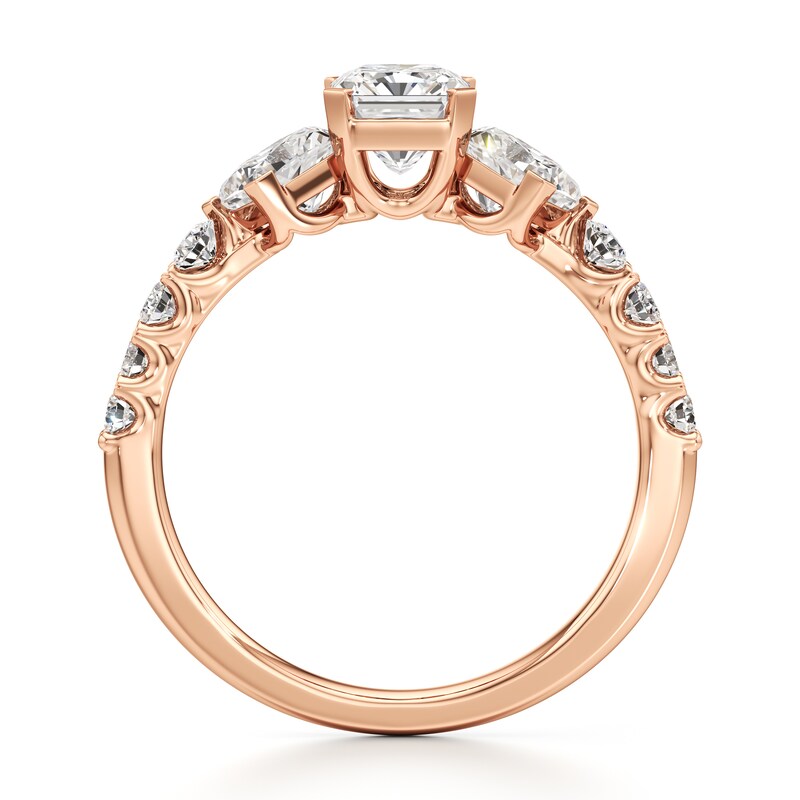 Main Image 2 of J'Lure Radiant Brilliant-Cut Lab-Grown Diamond Engagement Ring 2 ct tw 18K Rose Gold
