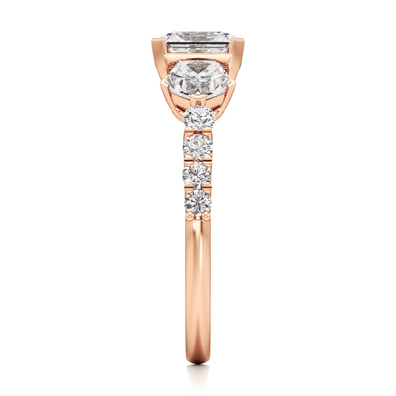 Main Image 3 of J'Lure Radiant Brilliant-Cut Lab-Grown Diamond Engagement Ring 2 ct tw 18K Rose Gold