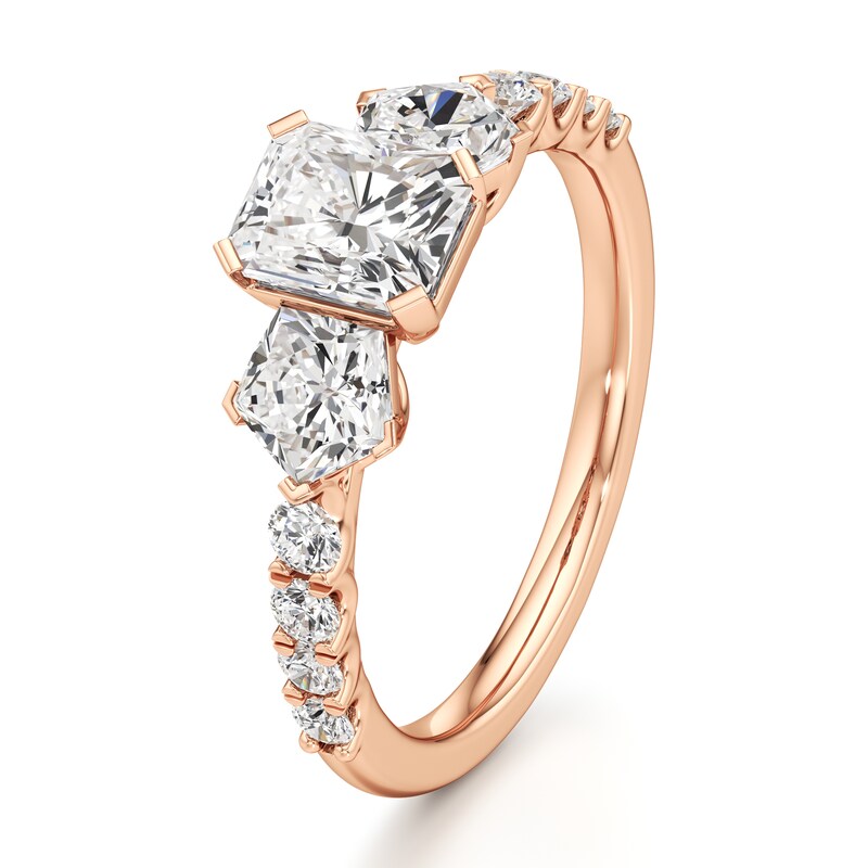 Main Image 4 of J'Lure Radiant Brilliant-Cut Lab-Grown Diamond Engagement Ring 2 ct tw 18K Rose Gold