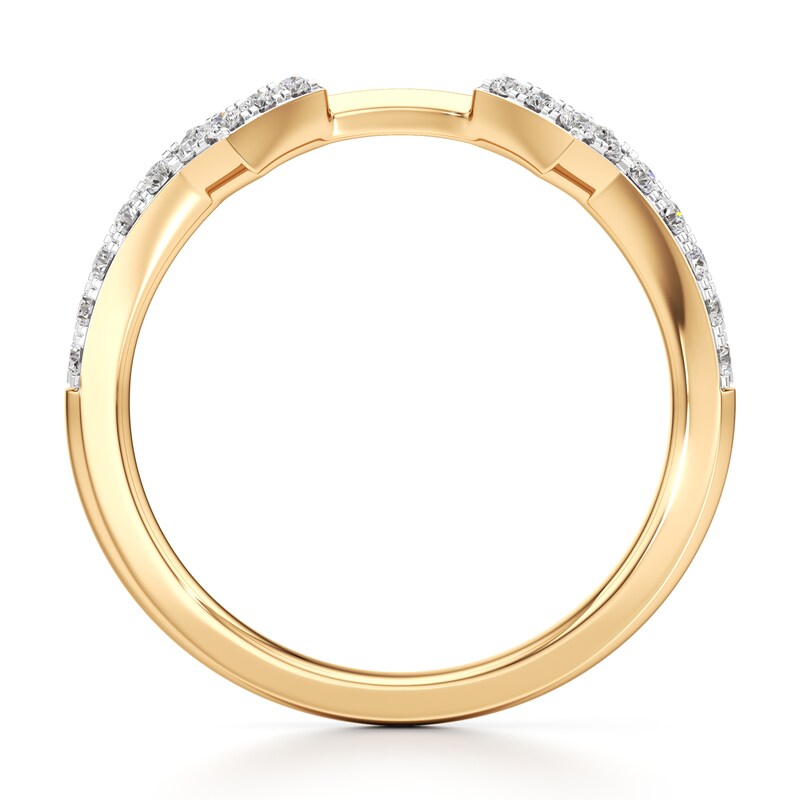 Main Image 2 of J'Lure Lab-Created Diamond Angled Contour Wedding Band 1/5 ct tw 18K Yellow Gold