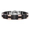 Thumbnail Image 1 of Baraka Men's Carbon Fiber & Rubber Bracelet Sterling Silver & 18K Rose Gold 8.25"
