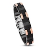 Thumbnail Image 6 of Baraka Men's Carbon Fiber & Rubber Bracelet Sterling Silver & 18K Rose Gold 8.25"