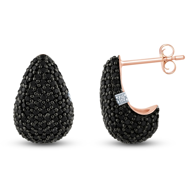 Main Image 1 of Pnina Tornai Black Multi-Diamond Teardrop Earrings 2 ct tw 14K Rose Gold
