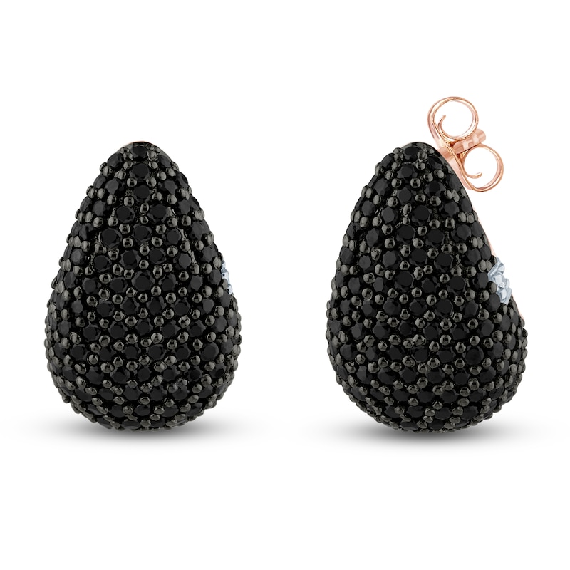 Main Image 2 of Pnina Tornai Black Multi-Diamond Teardrop Earrings 2 ct tw 14K Rose Gold
