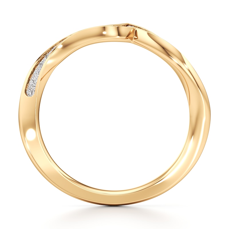 Main Image 2 of J'Lure Lab-Grown Diamond Contour Wedding Band 1/8 ct tw 18K Yellow Gold