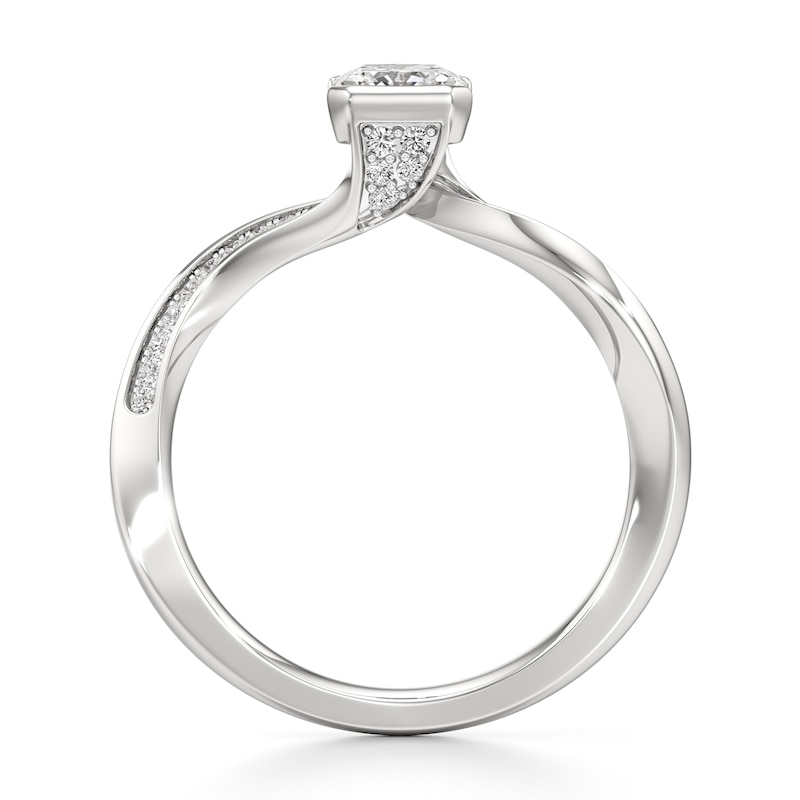 Main Image 2 of J'Lure Radiant Brilliant-Cut Lab-Grown Diamond Bypass Engagement Ring 1-1/6 ct tw 18K White Gold