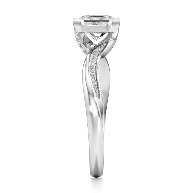 Main Image 3 of J'Lure Radiant Brilliant-Cut Lab-Grown Diamond Bypass Engagement Ring 1-1/6 ct tw 18K White Gold