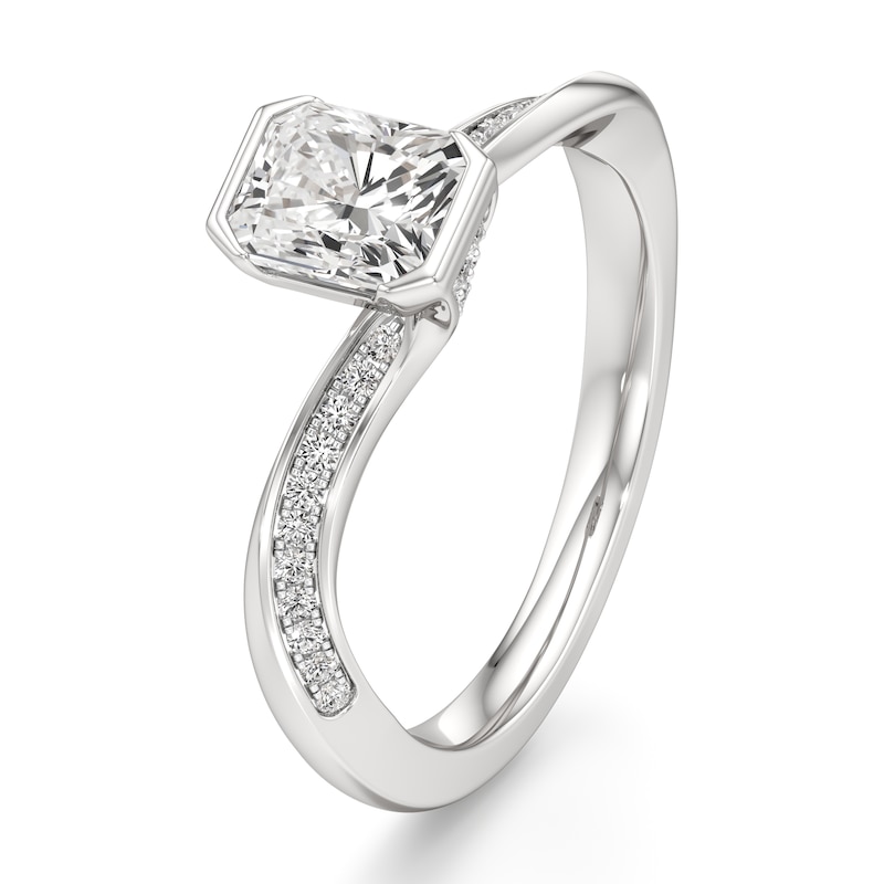 Main Image 4 of J'Lure Radiant Brilliant-Cut Lab-Grown Diamond Bypass Engagement Ring 1-1/6 ct tw 18K White Gold