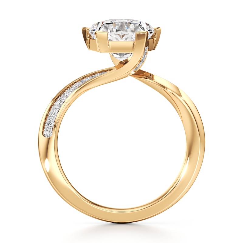 Main Image 2 of J'Lure Pentagon Brilliant-Cut Lab-Grown Diamond Bypass Engagement Ring 3-1/5 ct tw 18K Yellow Gold