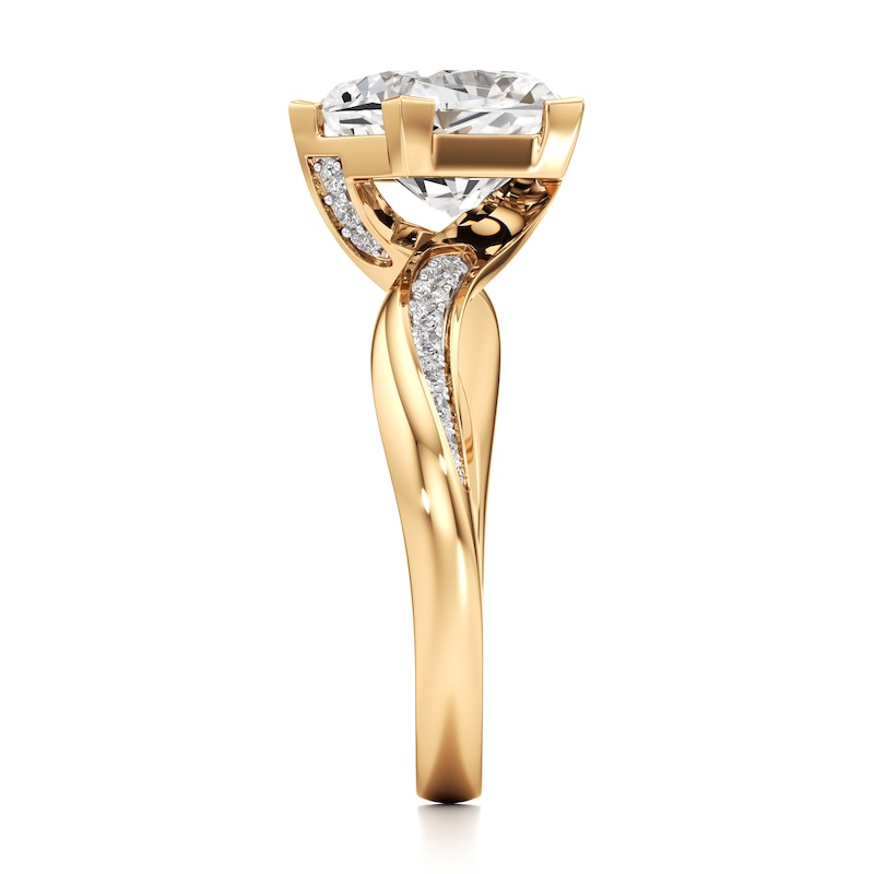 Main Image 3 of J'Lure Pentagon Brilliant-Cut Lab-Grown Diamond Bypass Engagement Ring 3-1/5 ct tw 18K Yellow Gold