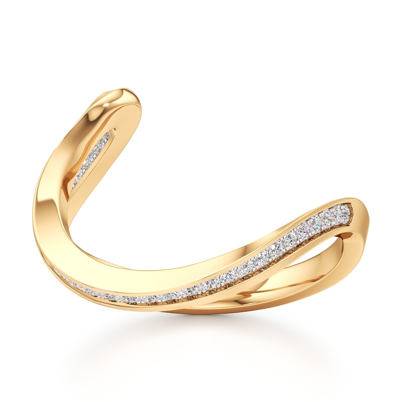 Main Image 1 of J'Lure Lab-Grown Diamond Contour Wedding Band 1/6 ct tw 18K Yellow Gold