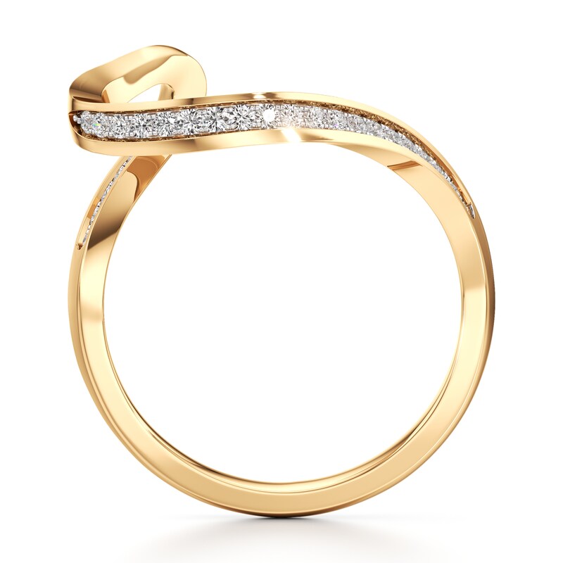 Main Image 2 of J'Lure Lab-Grown Diamond Contour Wedding Band 1/6 ct tw 18K Yellow Gold
