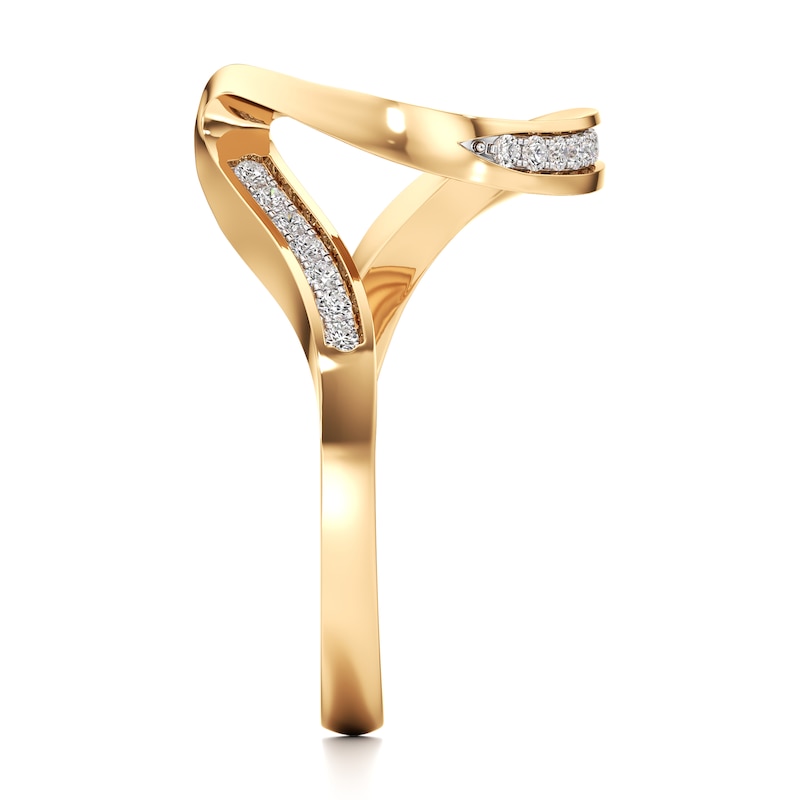 Main Image 3 of J'Lure Lab-Grown Diamond Contour Wedding Band 1/6 ct tw 18K Yellow Gold