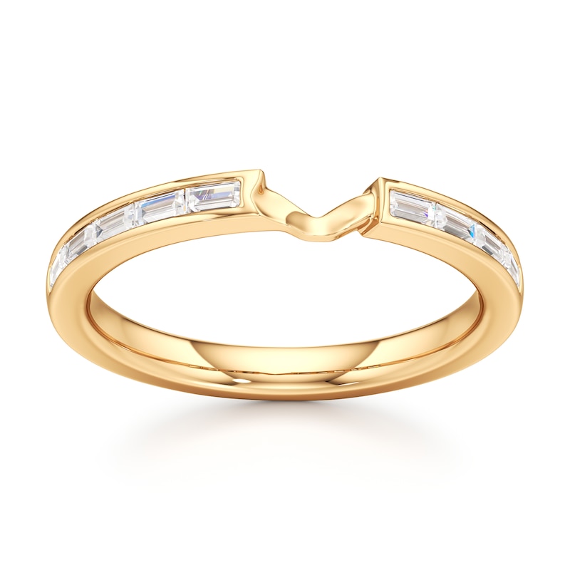 Main Image 1 of J'Lure Baguette-Cut Lab-Grown Diamond Contour Wedding Band 3/8 ct tw 18K Yellow Gold